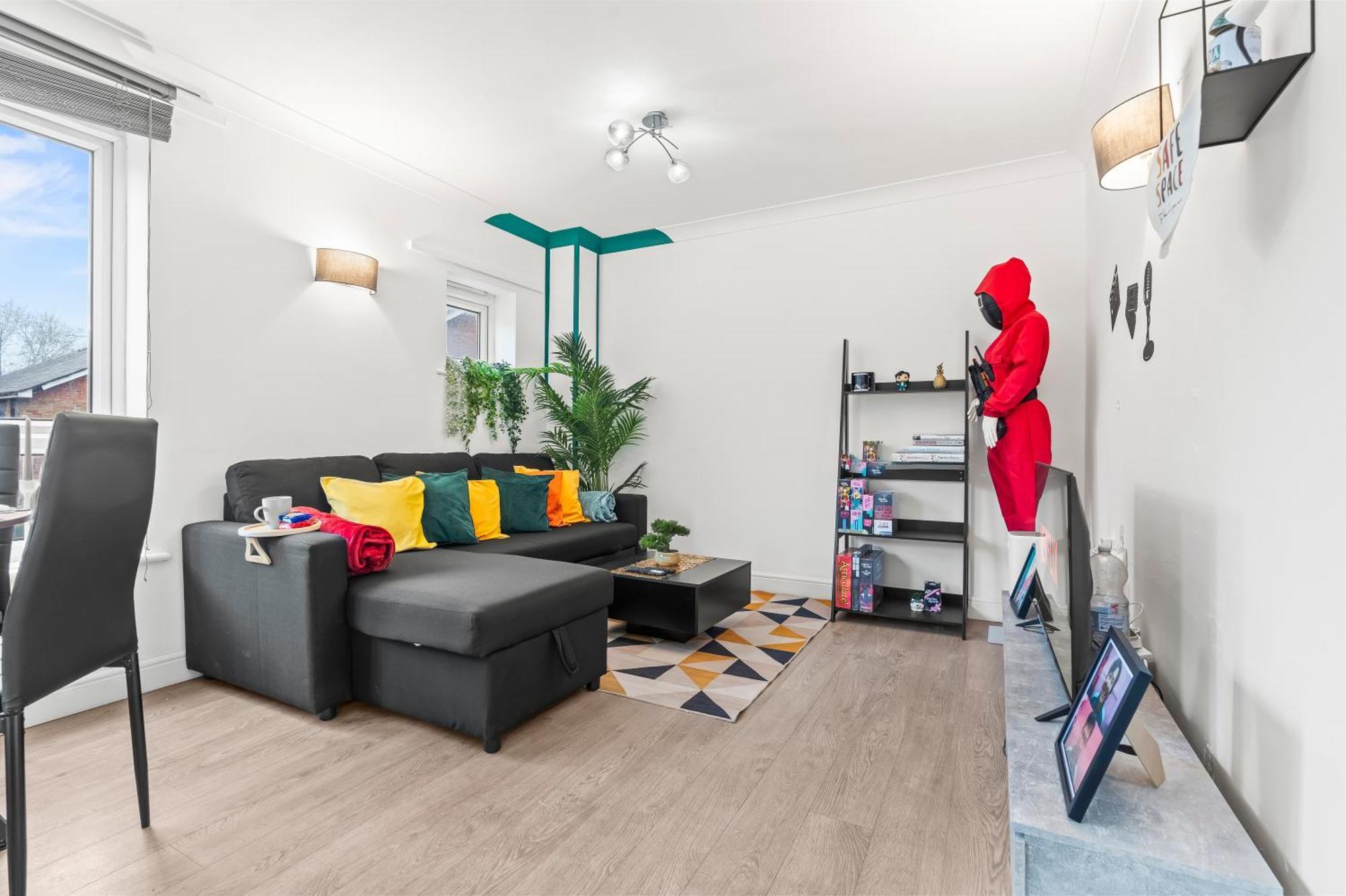2 Bed Flat 5mins Drive To Canary Wharf Station-free Parking-squidgame Theme Sleeps 6 Casa vacanze